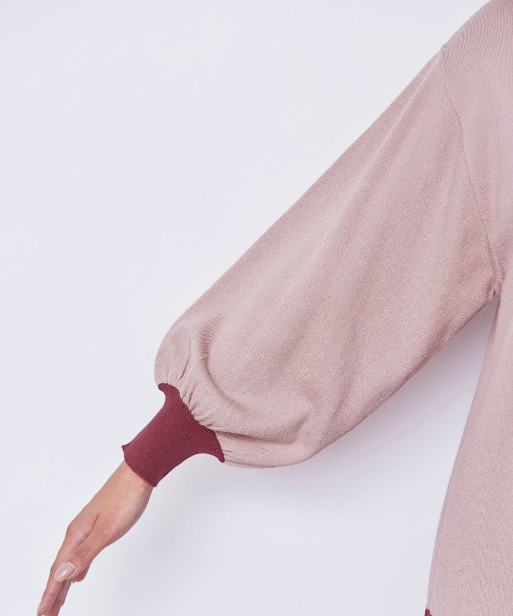 Tiaclasse L 【洗える】カラーブロッキングニットチュニック 