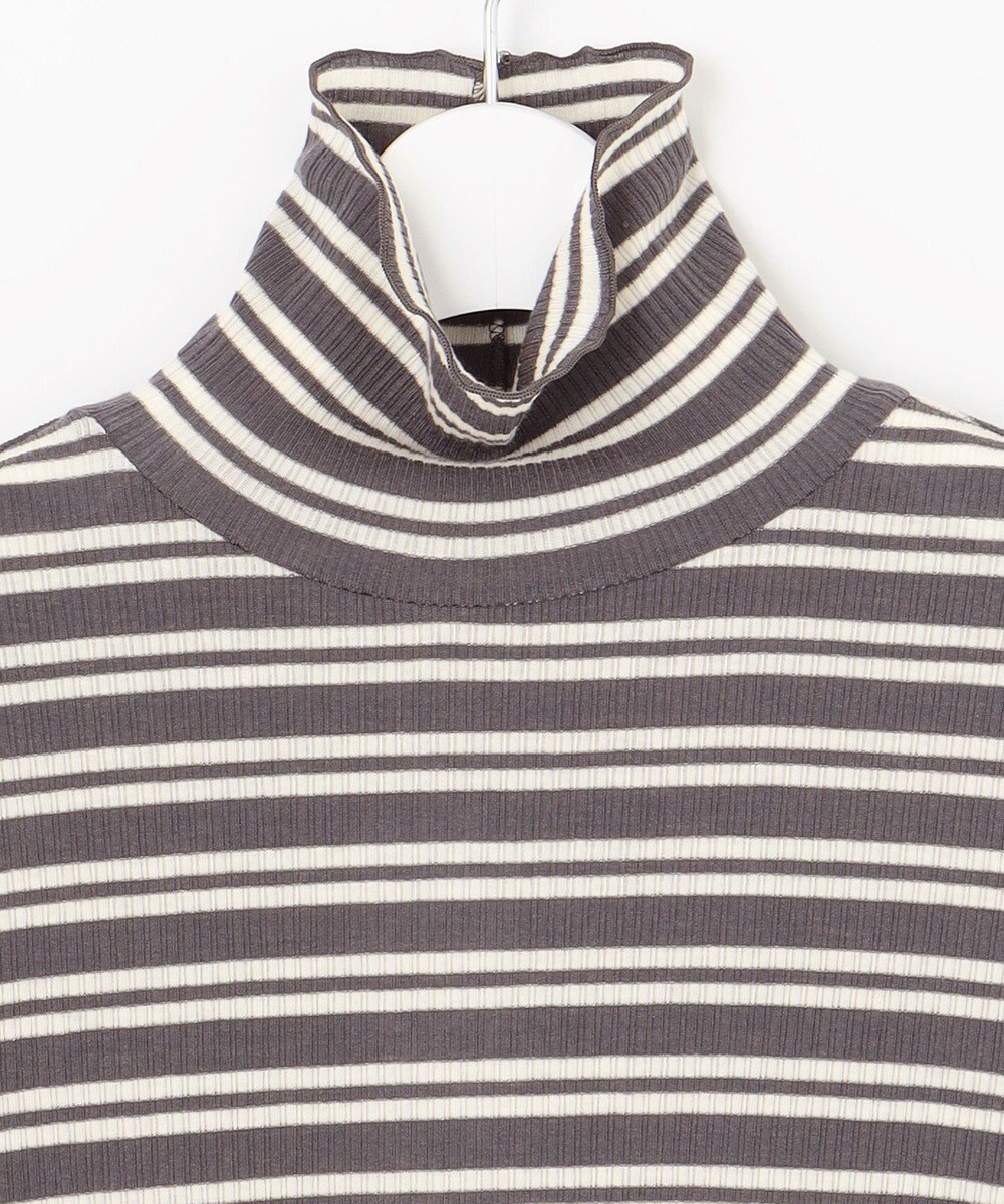J.PRESS LADIES カシミヤシルクリブタートル ボーダー カットソー 