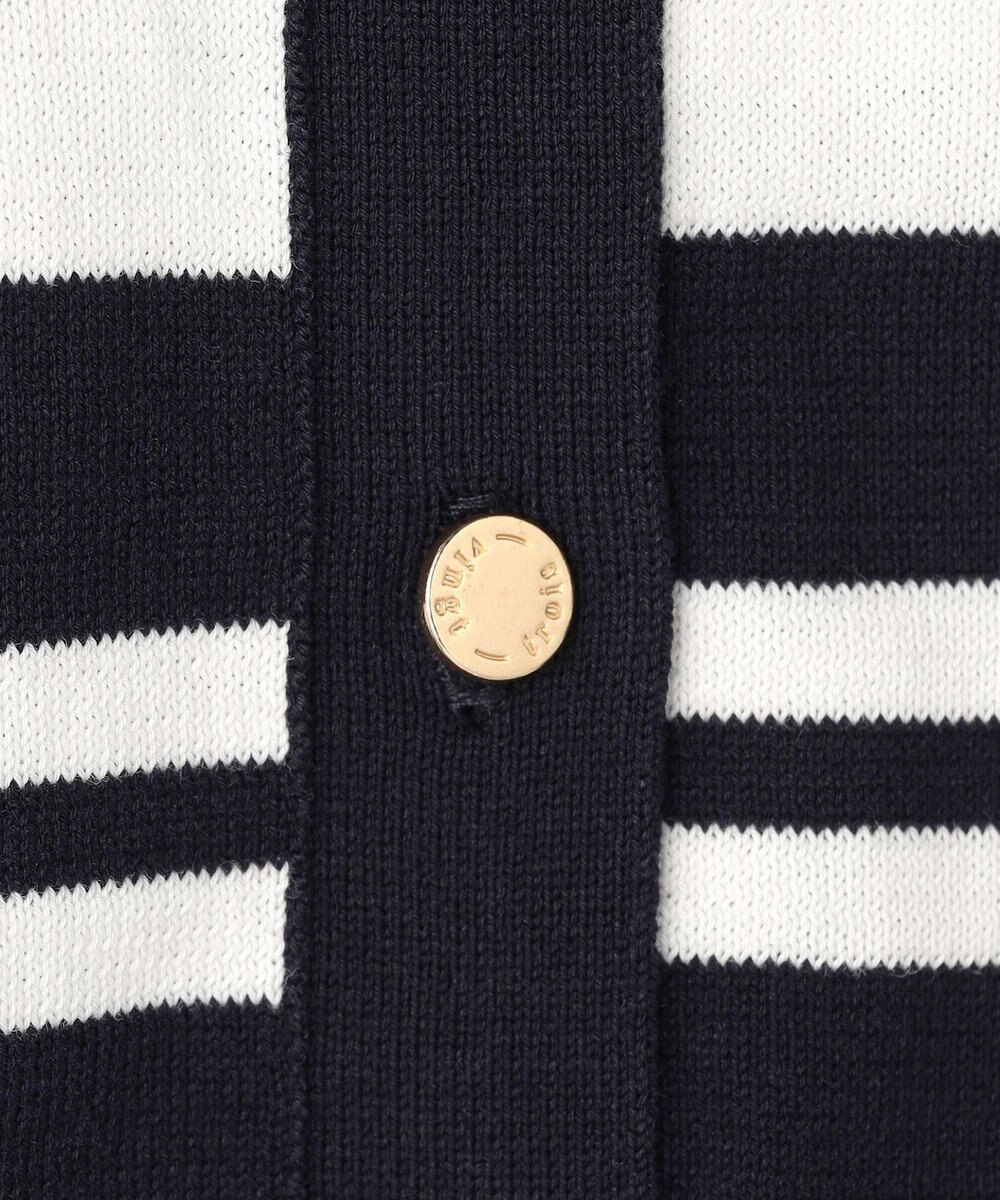 23区 L 【先行予約】プレミアムビオコットン ポケット ボーダー カーディガン 