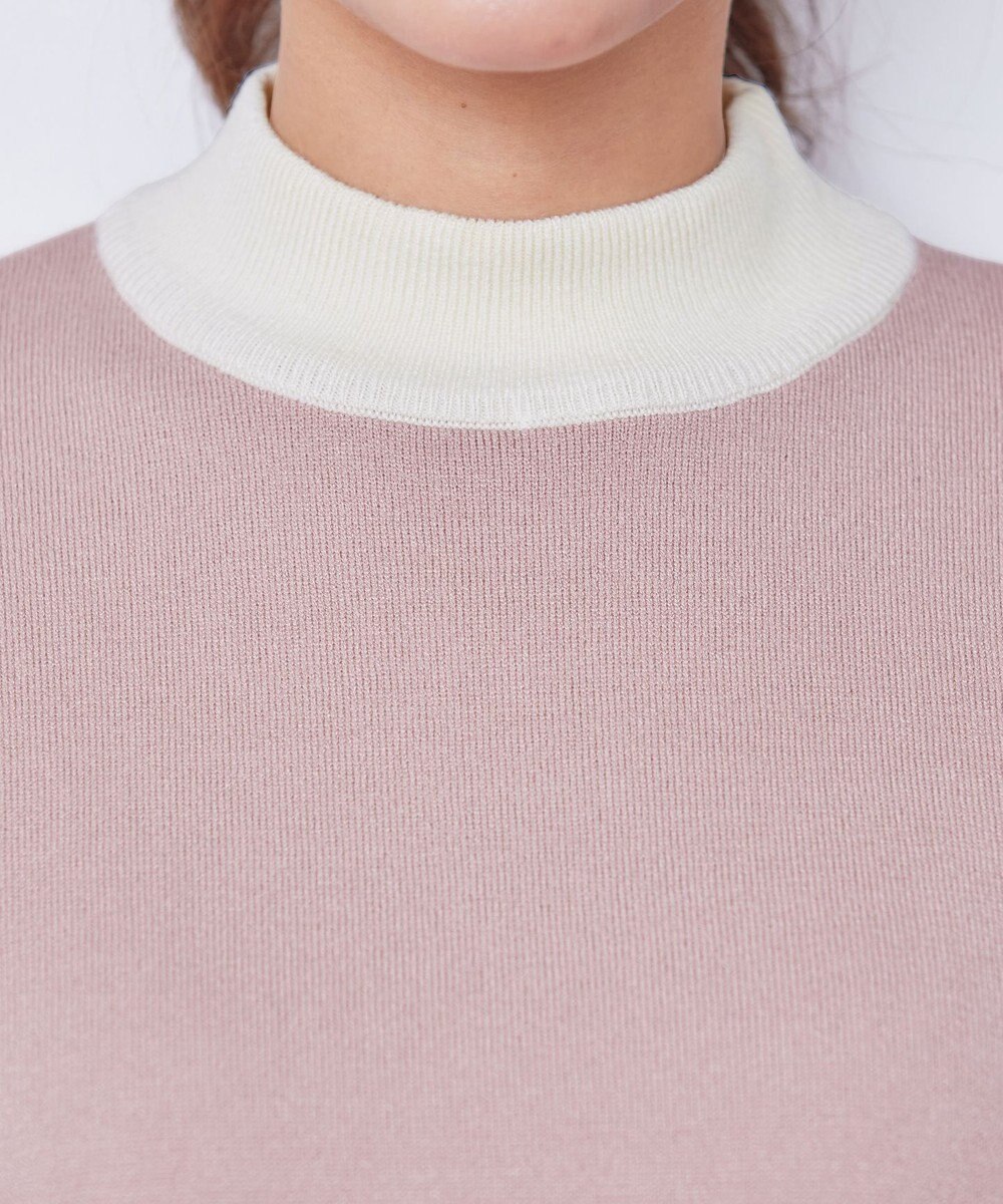 Tiaclasse L 【洗える】カラーブロッキングニットチュニック 