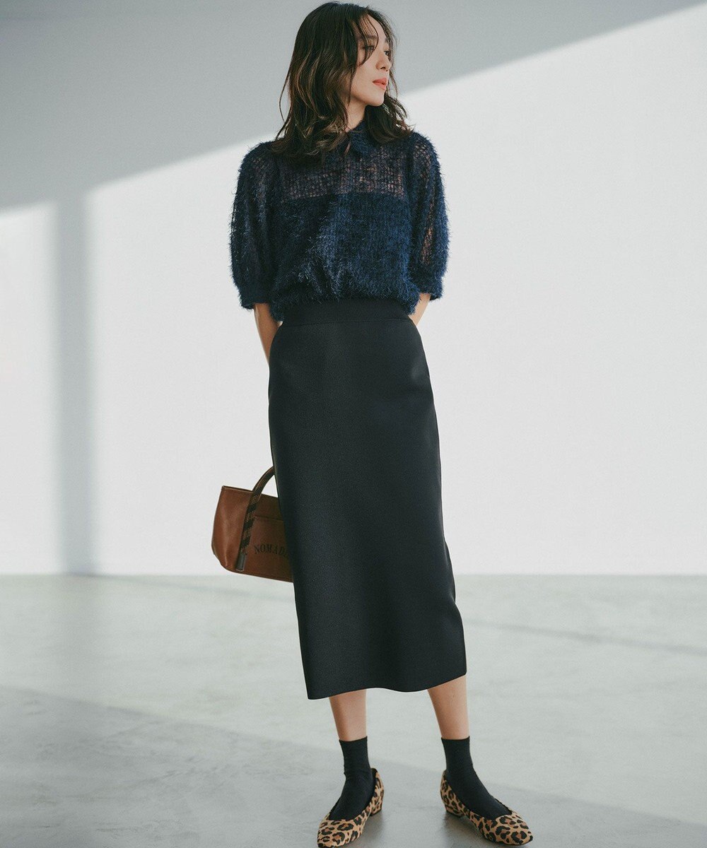 UNFILO L BEAUTY FORM KNIT ペプラムセットアップ 