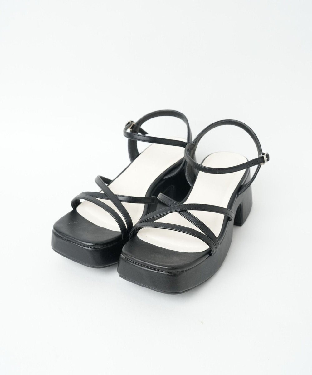WEGO バルキーヒール細ストラップサンダル 