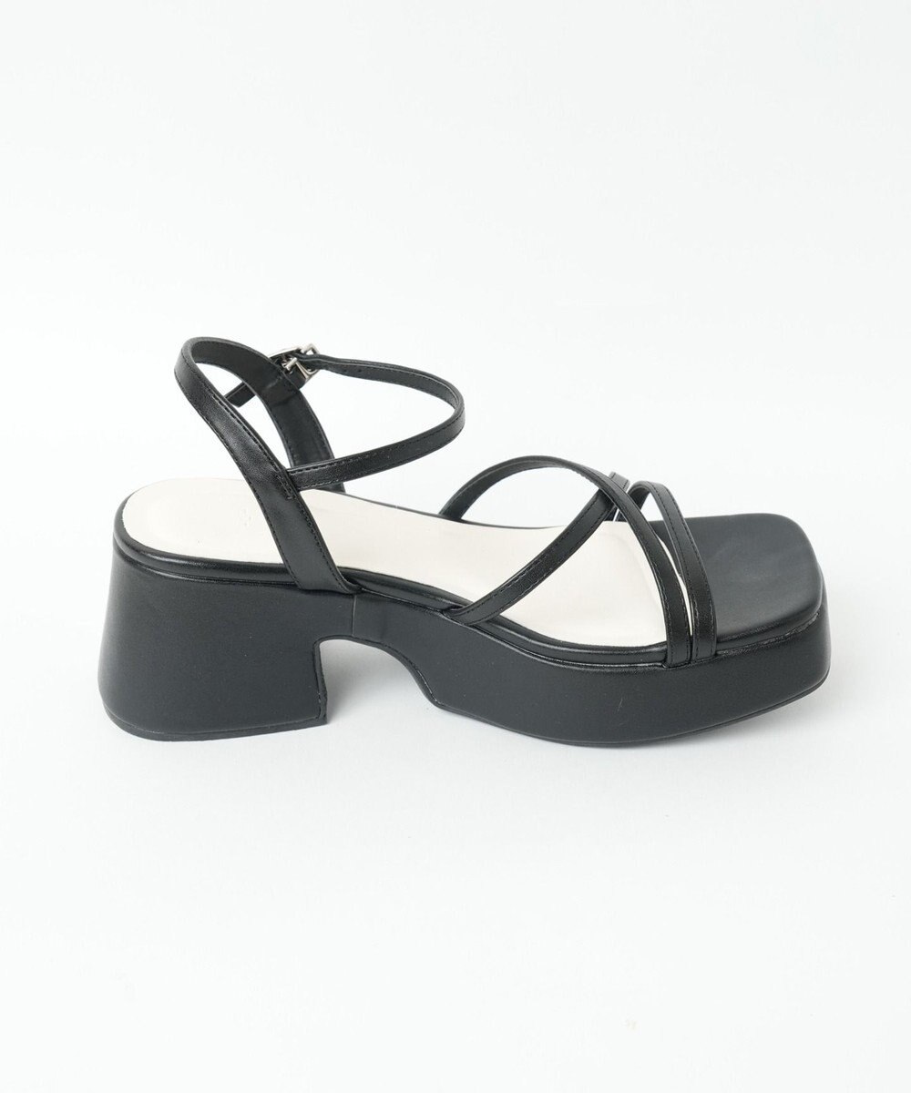 WEGO バルキーヒール細ストラップサンダル 