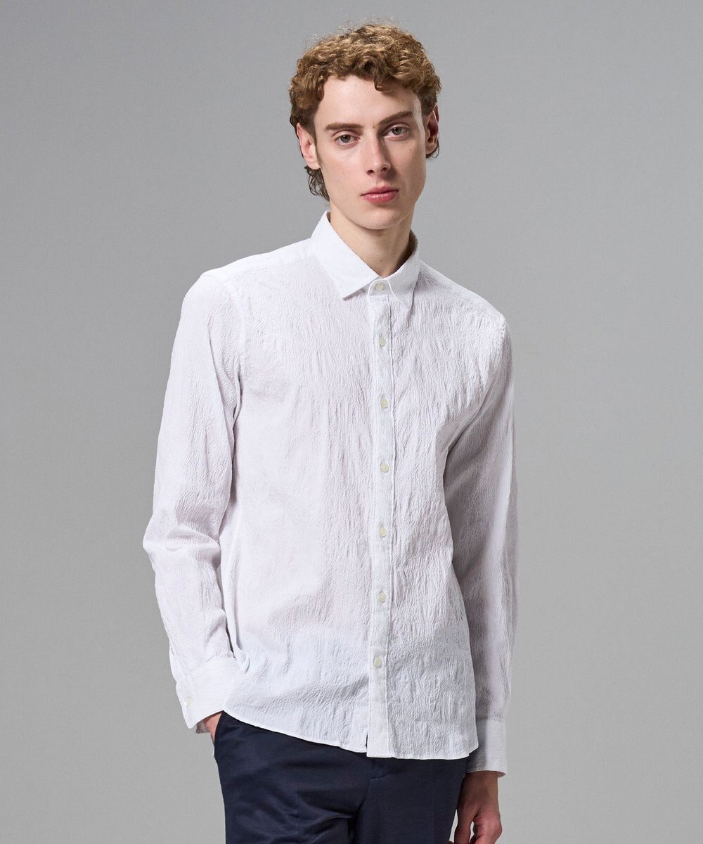 JOSEPH HOMME アブストラクトジャガードストレッチ　レギュラーカラーシャツ 