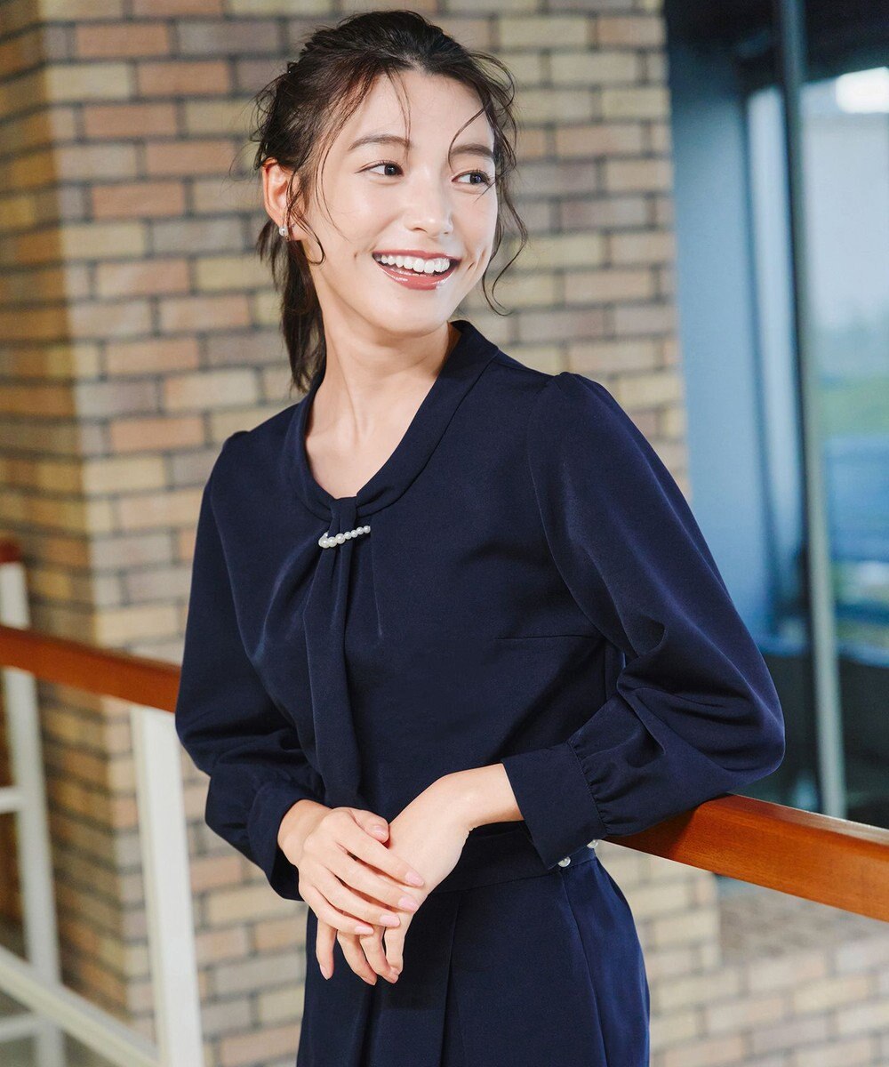 Tiaclasse L 【ダブルクロス】2wayボウタイ風ブラウス 