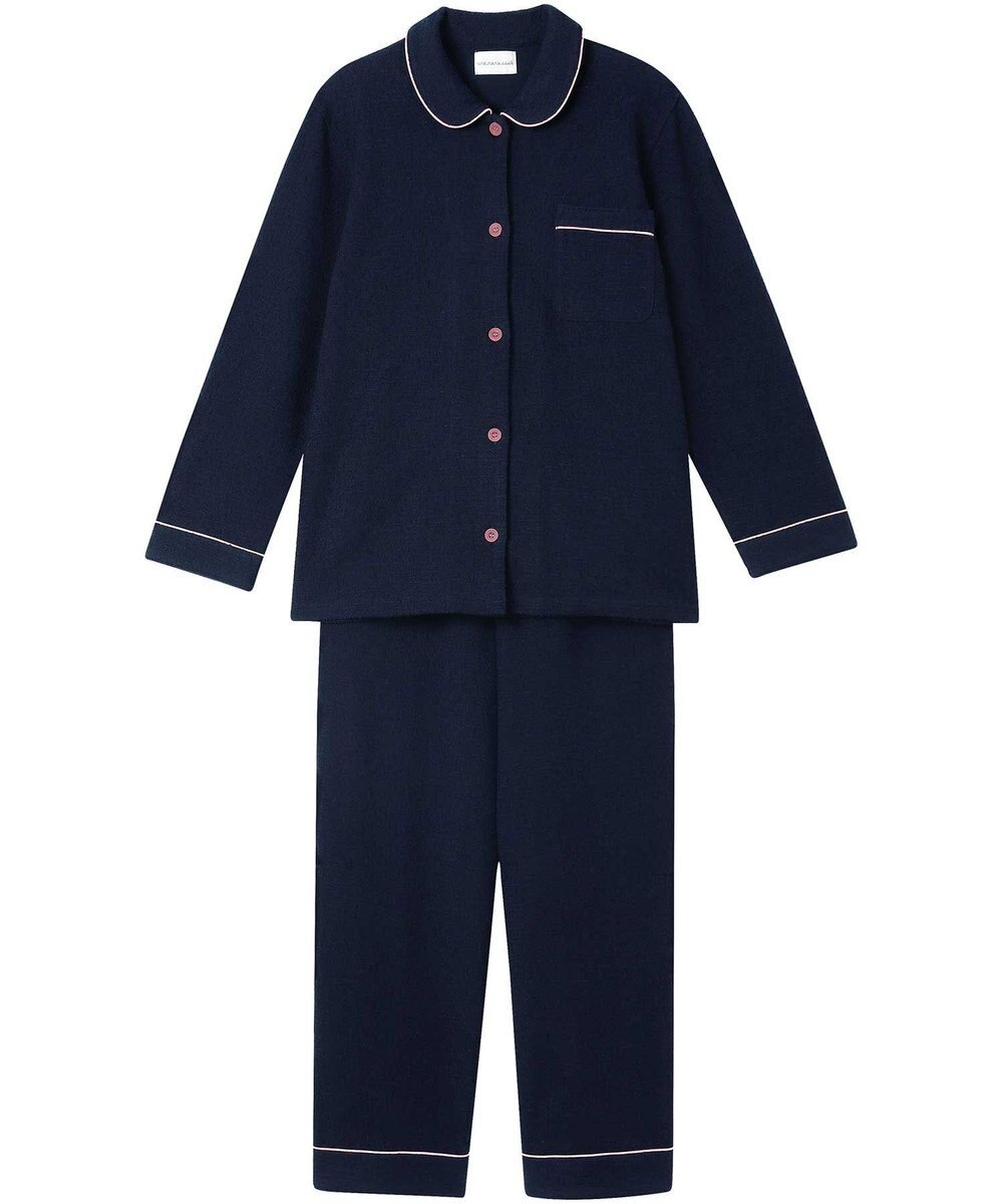 une nana cool 【綿混】カジュアルスラブツィード 長袖開襟パジャマ 