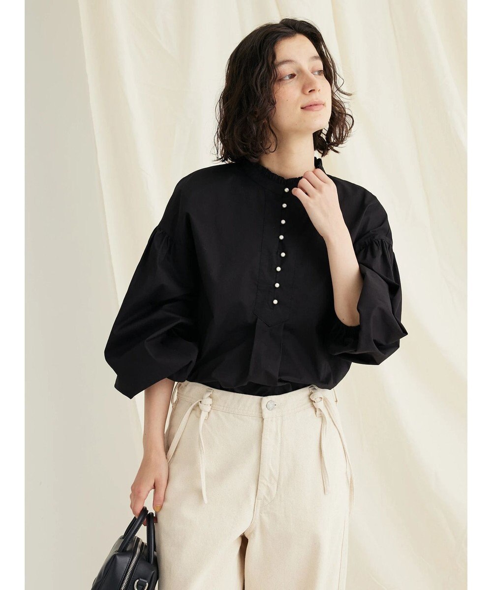 CRAFT STANDARD BOUTIQUE パールボタンピコフリルブラウス 