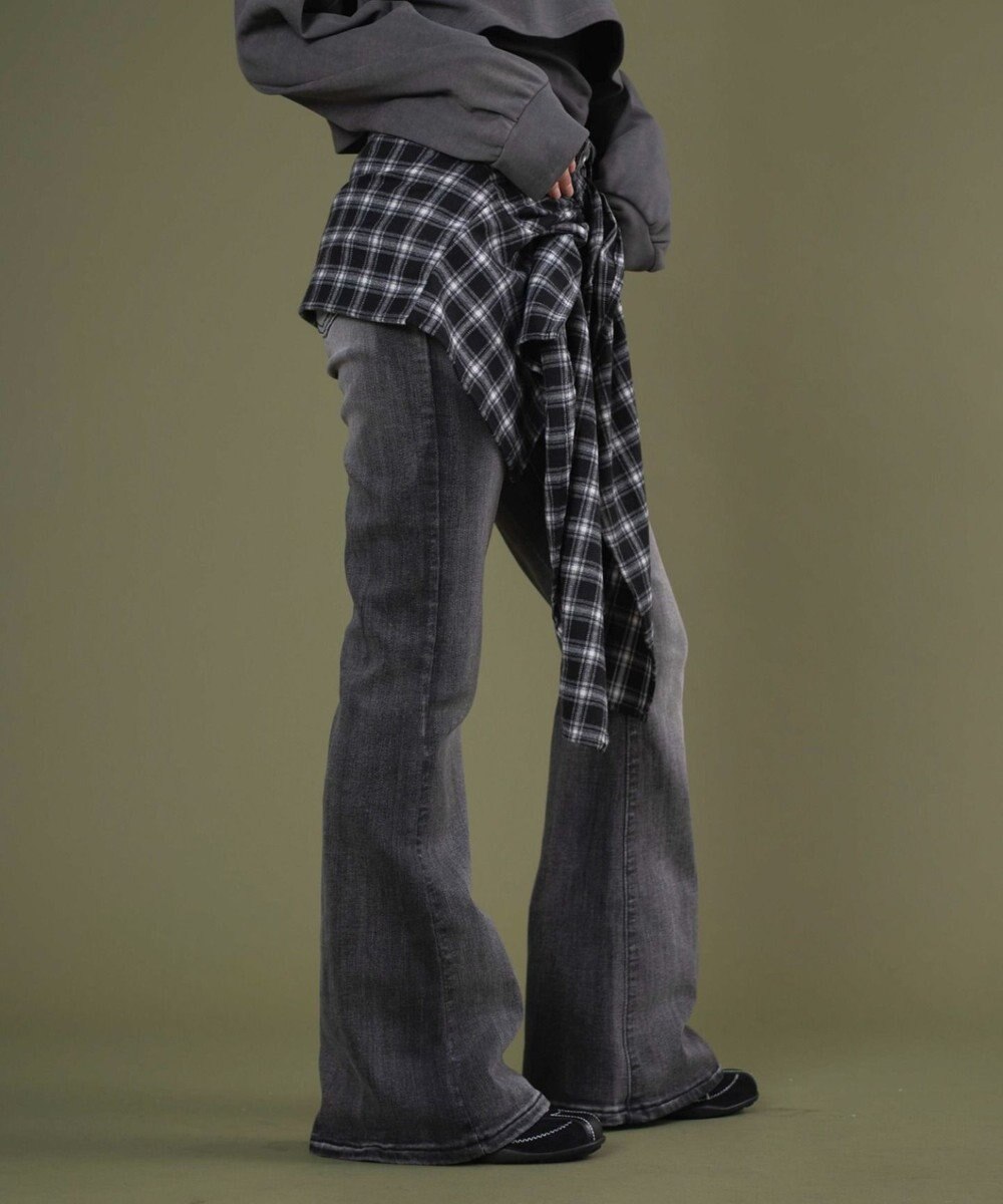 WEGO フェイクスリーブフレアデニム 