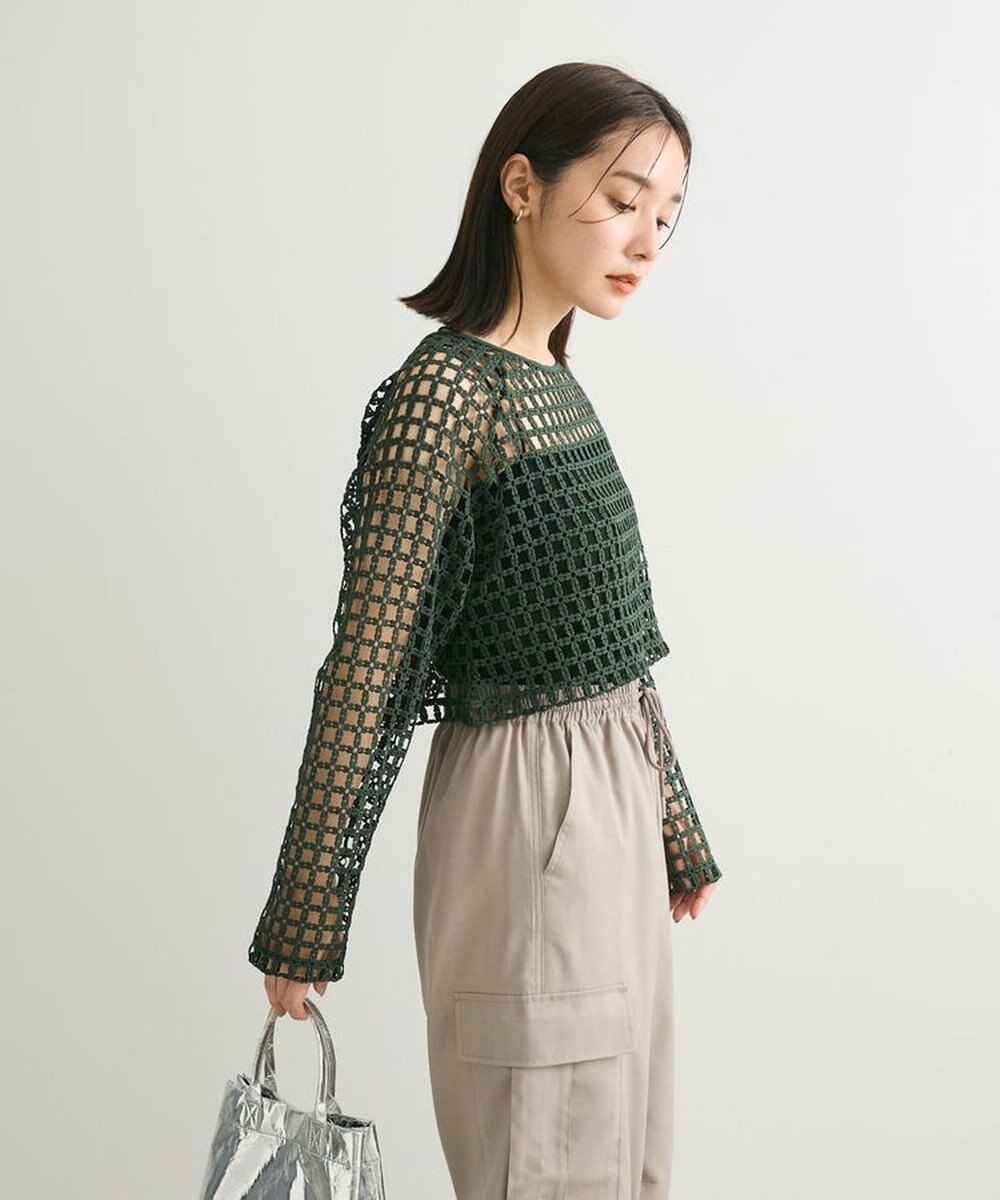 Green Parks ・ＳＵＧＡＲ　ＳＰＯＯＮ　フラワーメッシュプルオーバー 