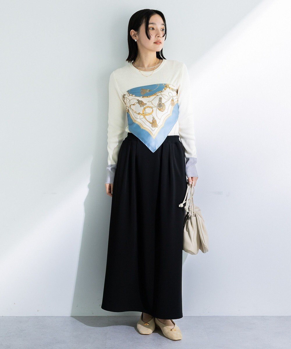 Green Parks 楽ちんリップルＩラインスカート 