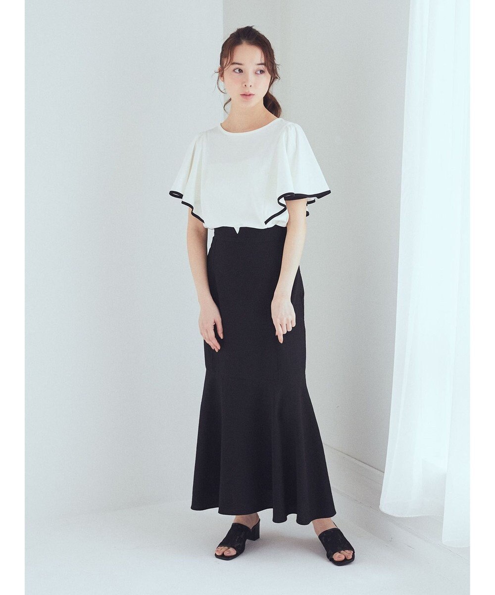 earth music&ecology パイピングフレアスリーブカットソー 