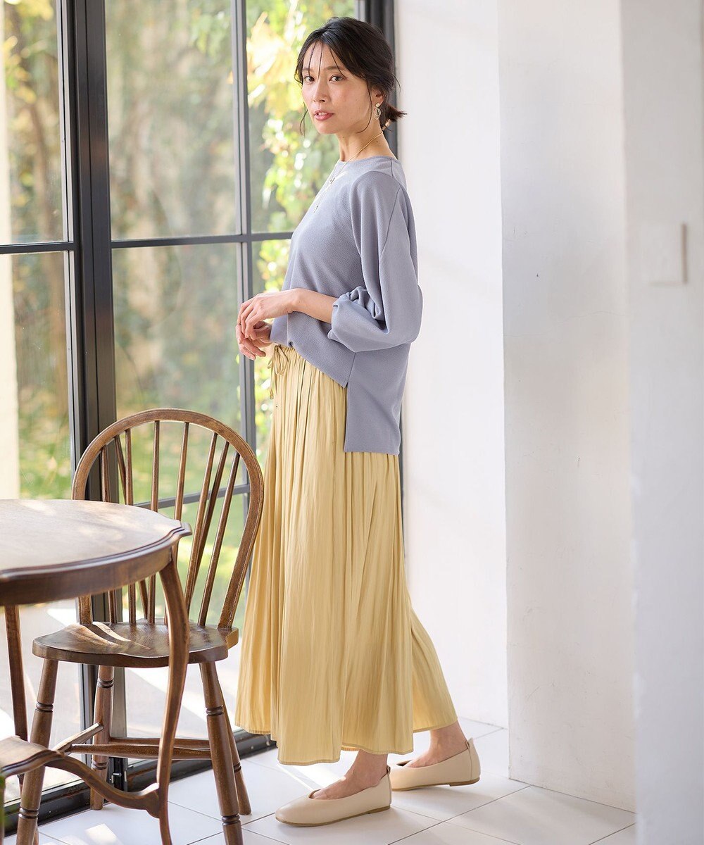 ANY L 【洗濯機可】ジャガード袖ねじりプルオーバー 