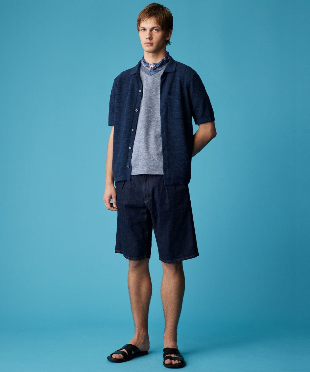 JOSEPH ABBOUD 【リネン素材/吸水速乾/日本素材】リネンハニカム Vネック Tシャツ 