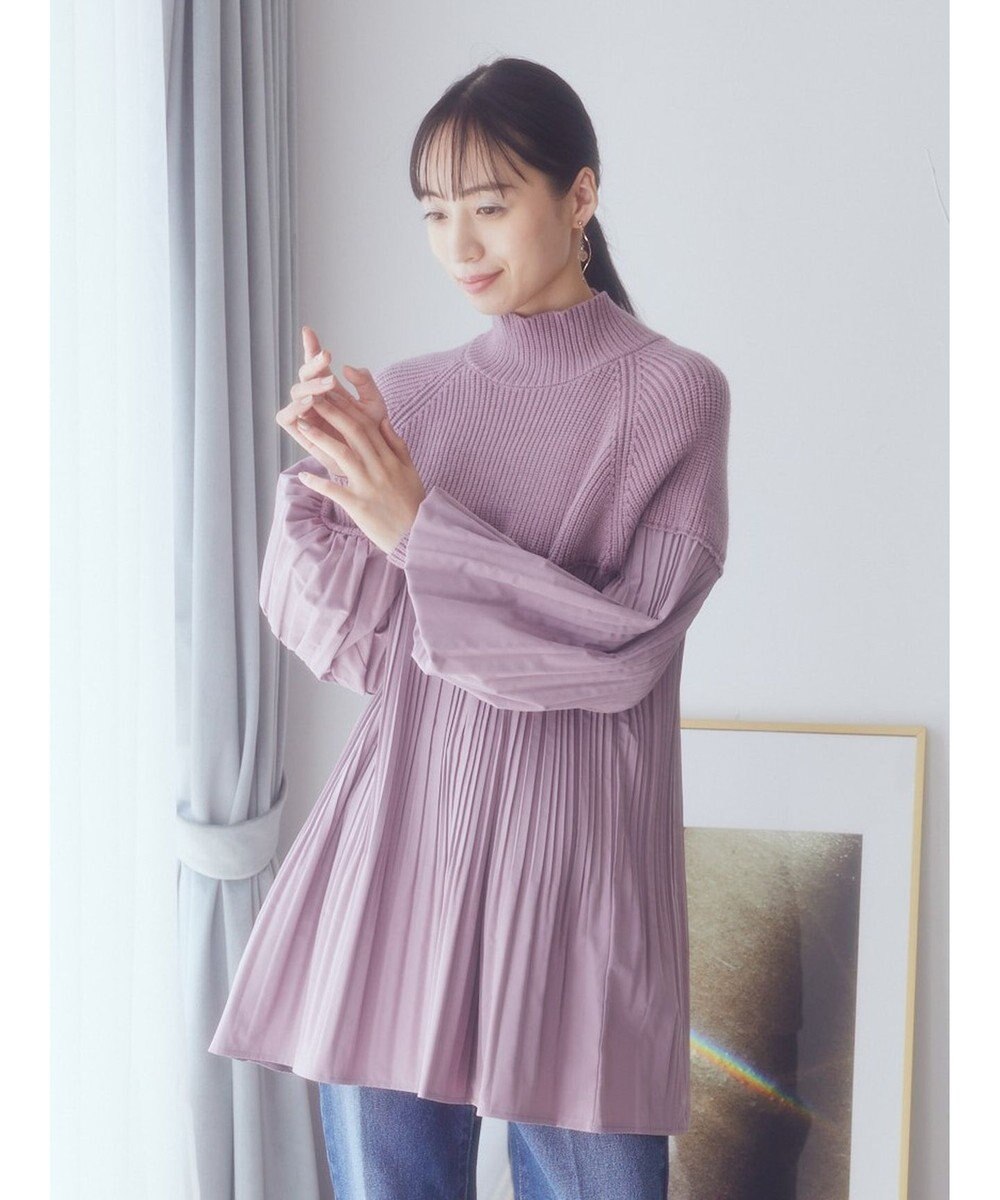 earth music&ecology プリーツフレアニットチュニック 