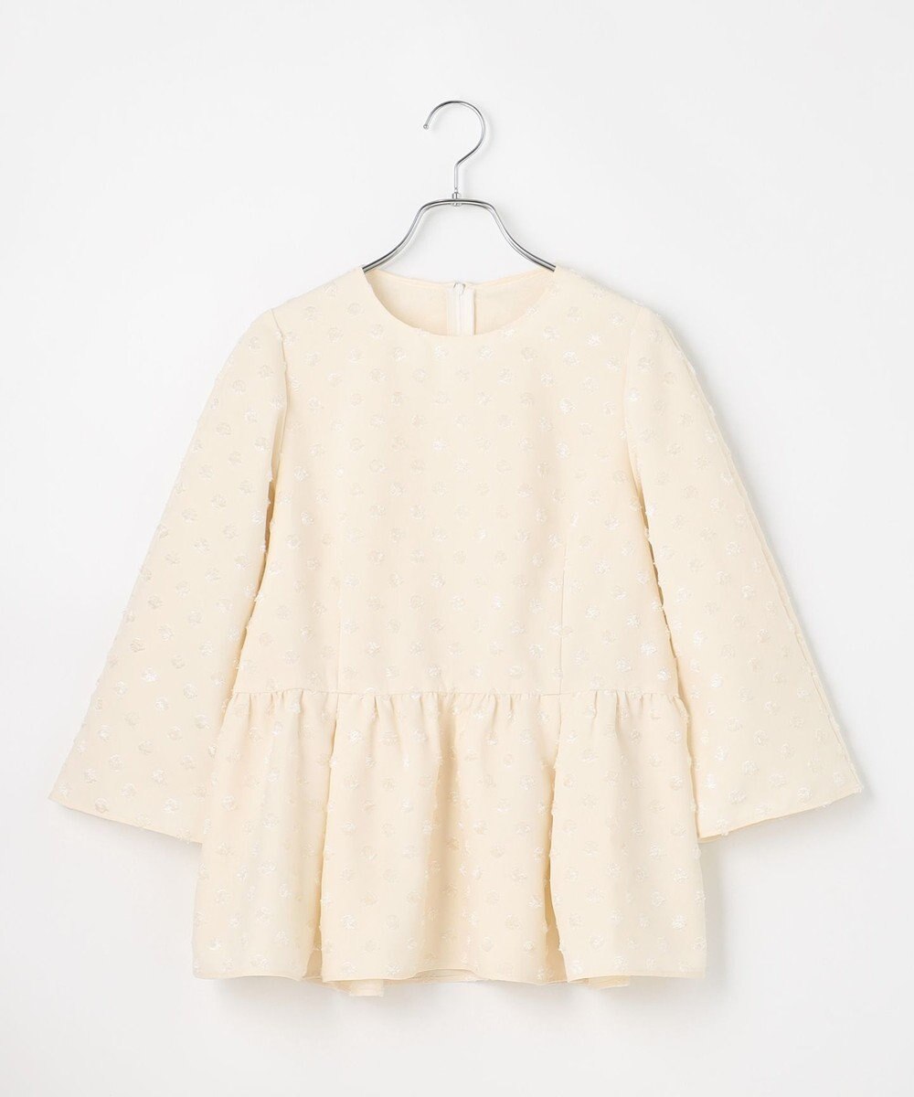 #Newans 【洗濯機可】ジャガ―ドドットペプラムブラウス 