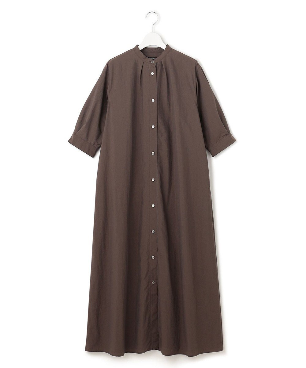 23区 【洗える】マットナイロンタフタ シャツワンピース 