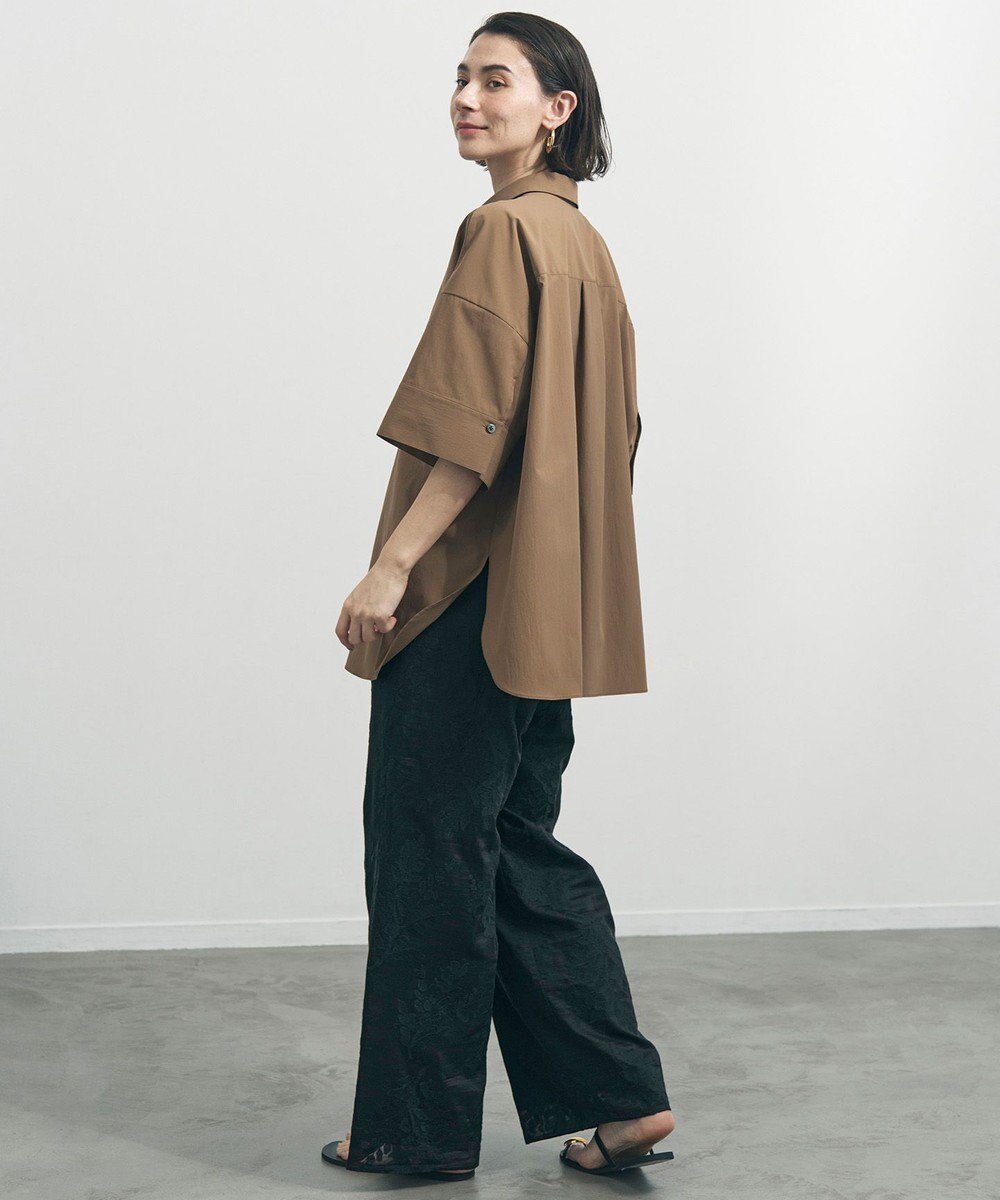 UNFILO L 【ウエストゴム】ボタニカル エンブロイダリー パンツ 