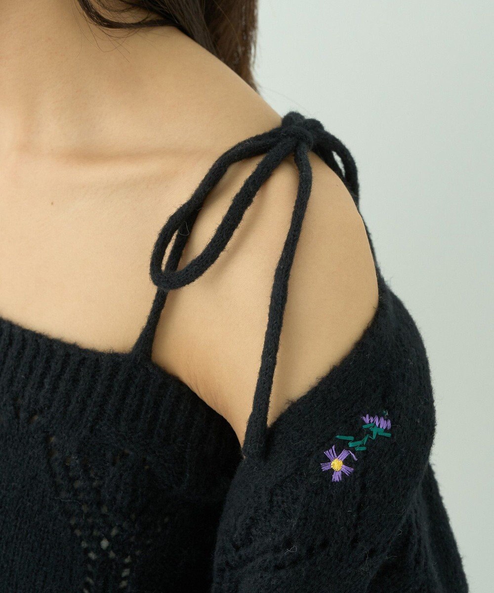 earth music&ecology ＳＥＴ２点刺繍ビスチェ＋カーディガン 