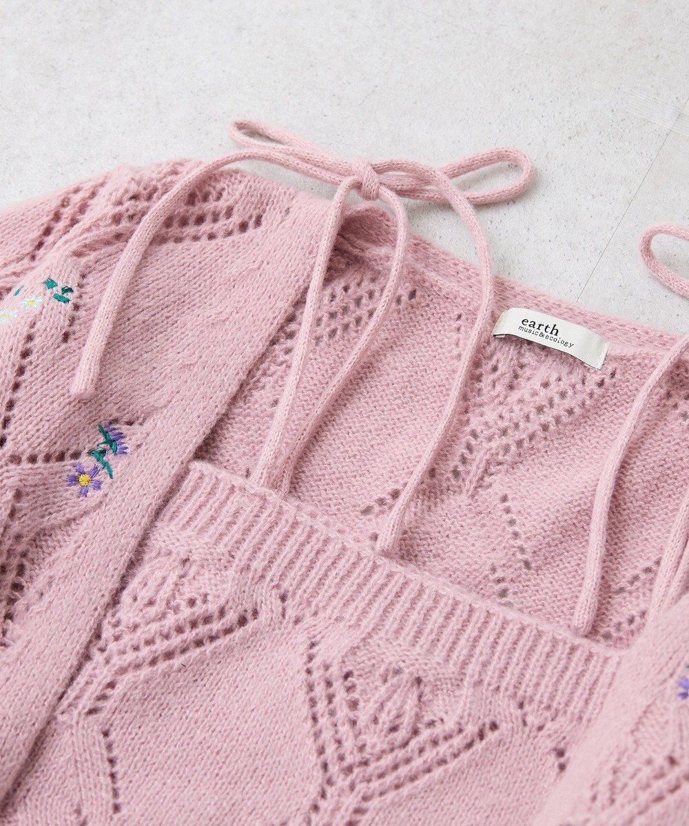 earth music&ecology ＳＥＴ２点刺繍ビスチェ＋カーディガン 