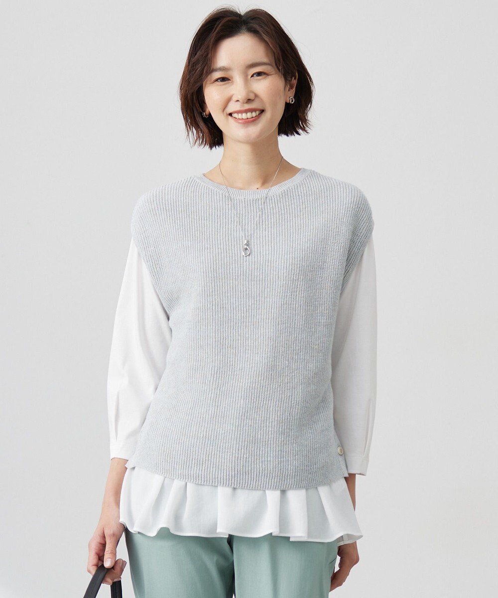 J.PRESS LADIES S 【洗える】Linen Cotton Vest  ニット ベスト 
