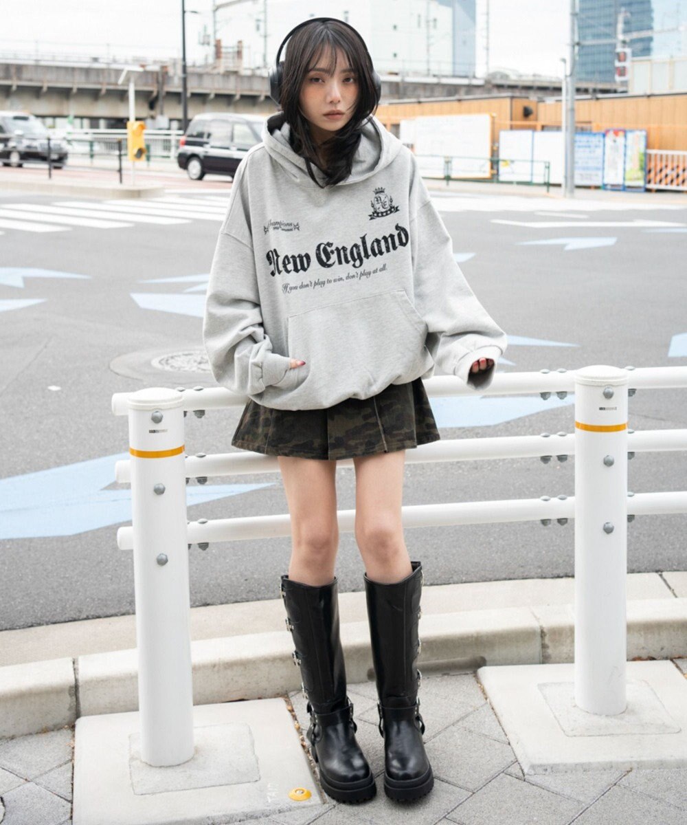 WEGO 【ユニセックス着用ITEM】グラフィックバルーンクロップドプルパーカー 