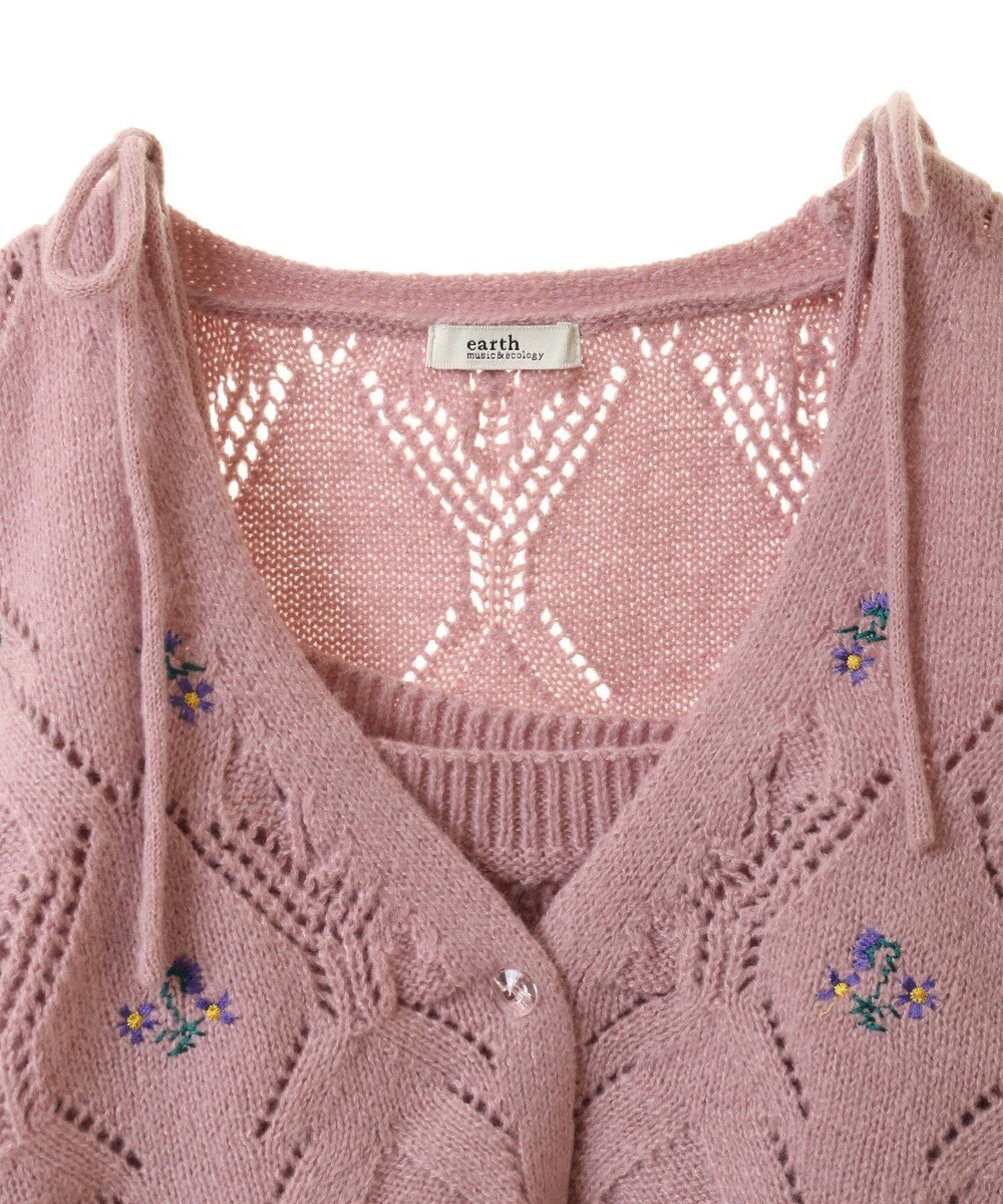 earth music&ecology ＳＥＴ２点刺繍ビスチェ＋カーディガン 