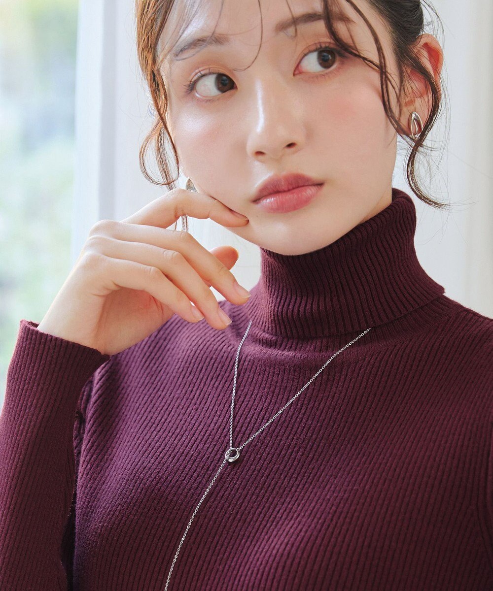 Tiaclasse 【新色追加・洗える】リブタートルニット 