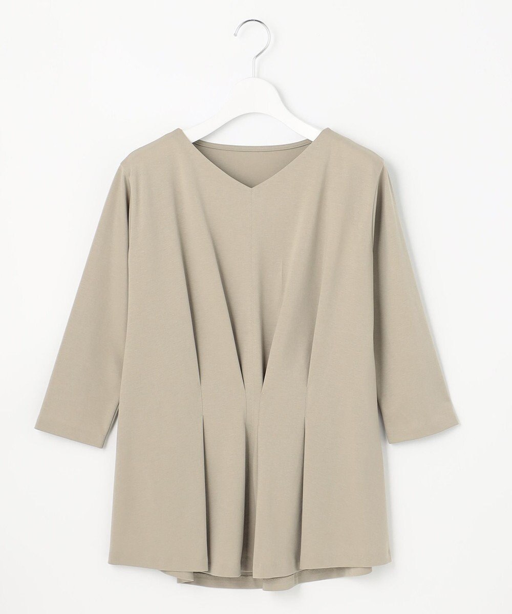 自由区 L 【放湿性/保湿性】イージートップス タックディテール カットソー 