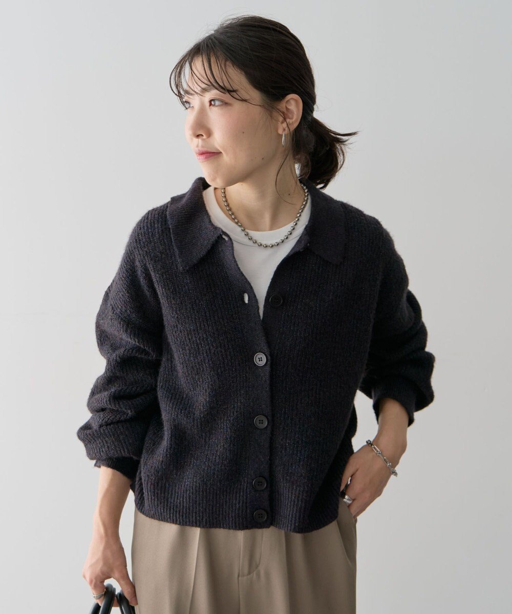 Green Parks 衿つきニットプルオーバー 