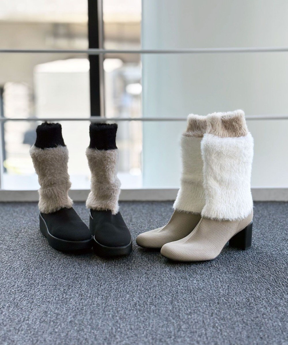 steppi 【洗える】ファー レッグウォーマー 