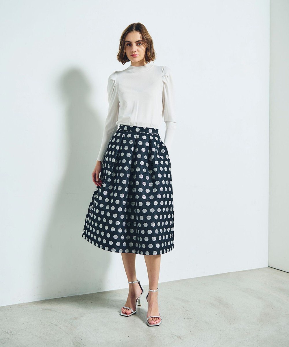 GRACE CONTINENTAL ラメドットジャガードスカート 