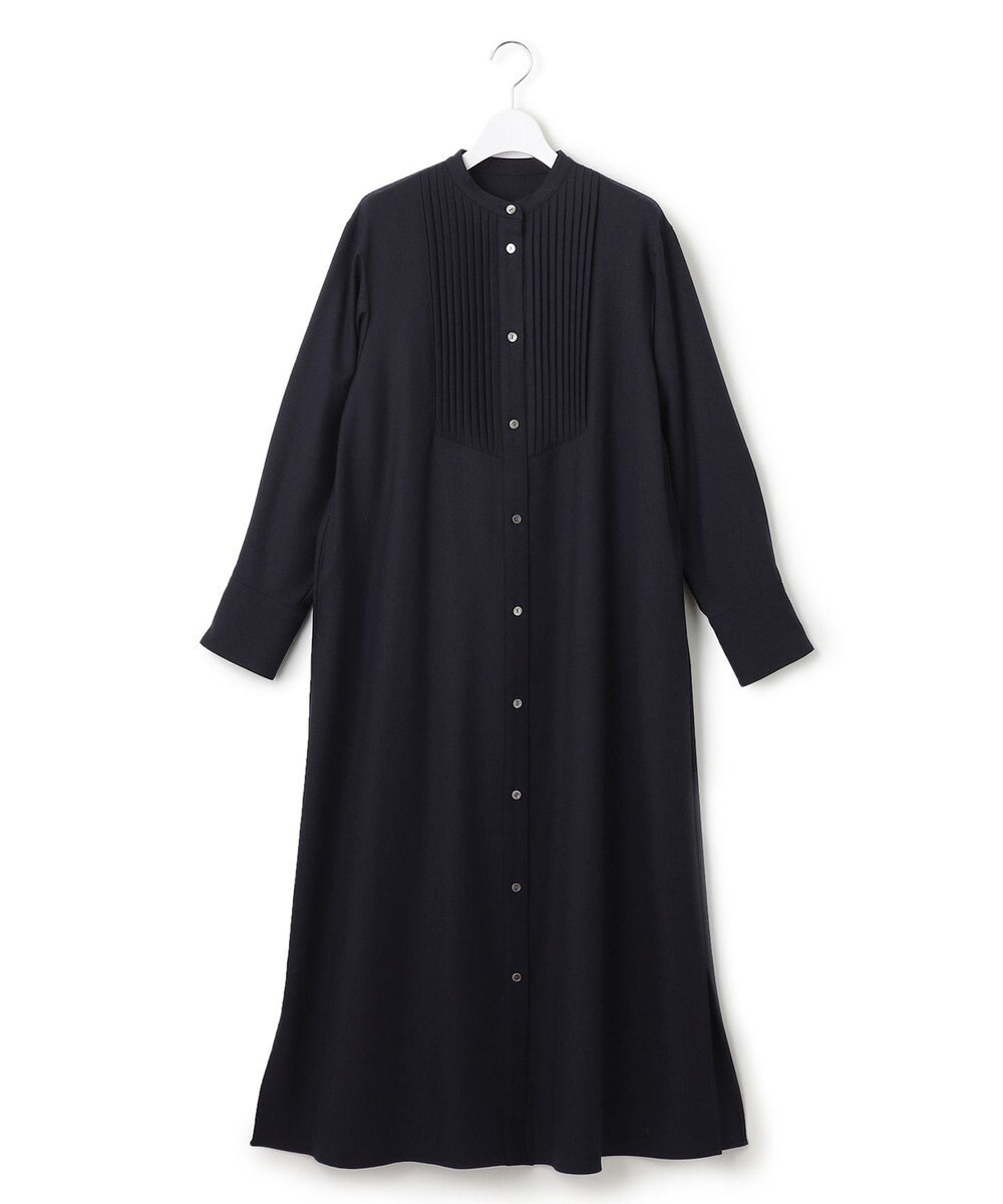 23区 L 【CLASSY.コラボ/洗える】ウールストレッチツイル ピンタック ワンピース 