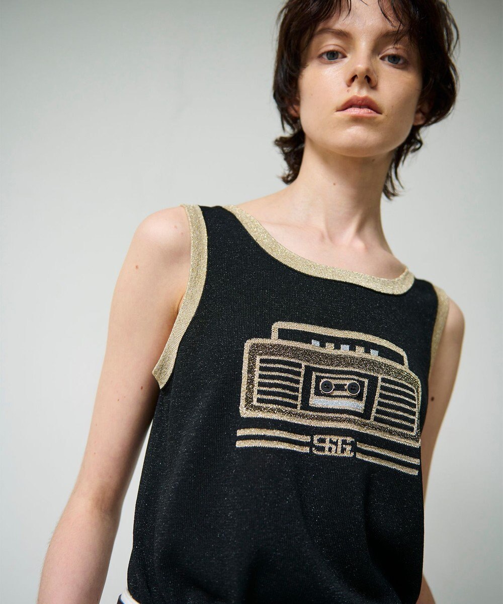 GRACE CONTINENTAL ラメニットノースリーブ 