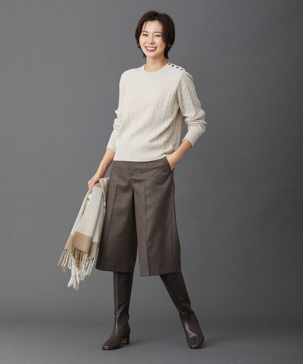 J.PRESS LADIES 【洗える】フラノハンドウォッシュ キュロット パンツ 