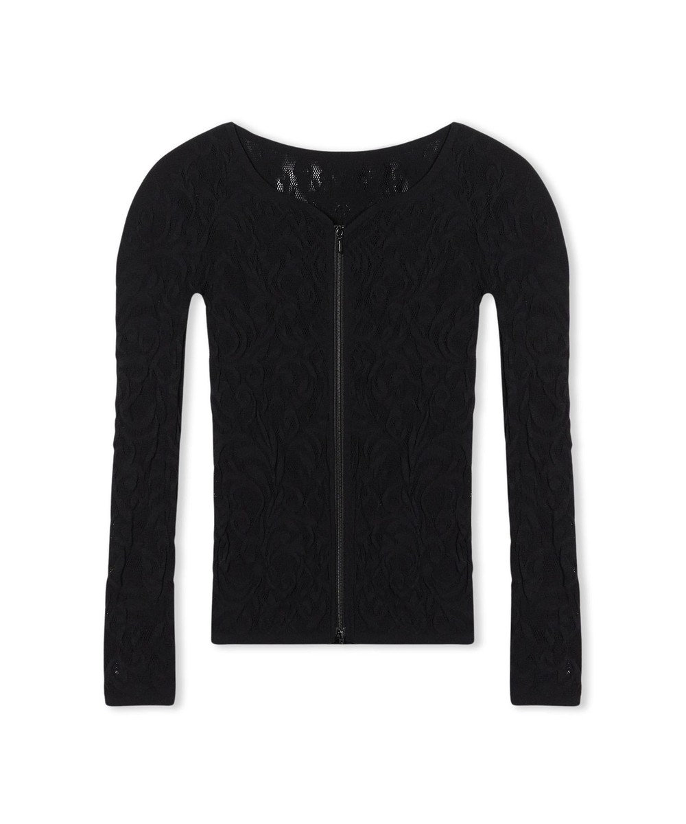 Chacott 【ノーソーイングニット】バレリーナネックジップトップ 