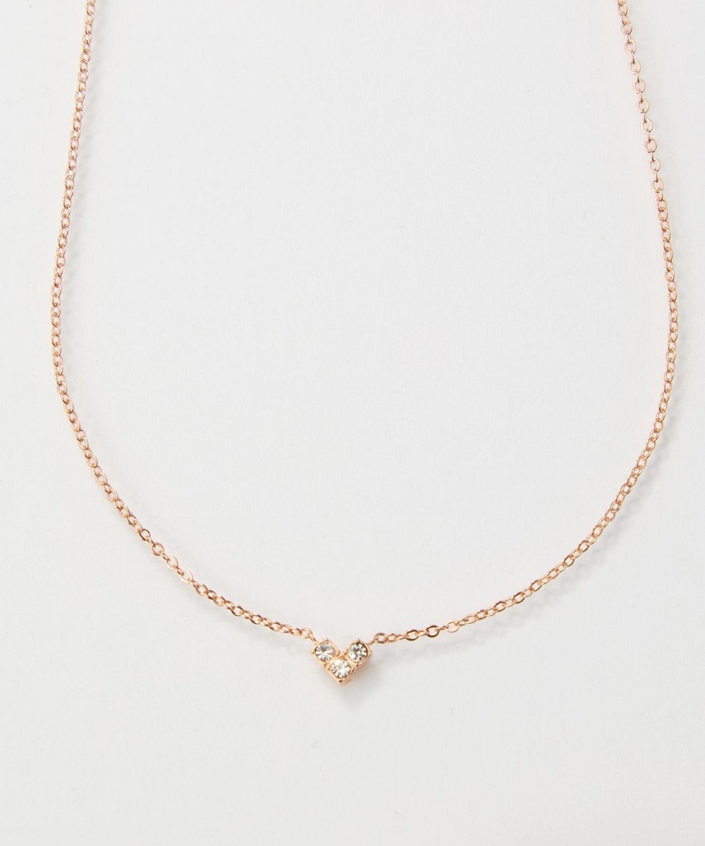 Phoebe 【金属アレルギー対応】スリービジューミニハートネックレス 