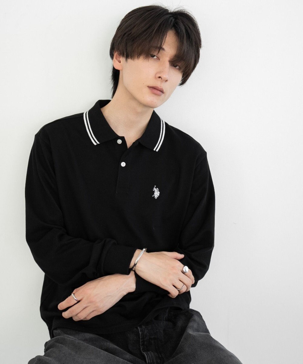 WEGO 【25年秋冬新作/ユニセックスITEM/SMLサイズ展開】別注USPOLOラインポロシャツ（長袖） 