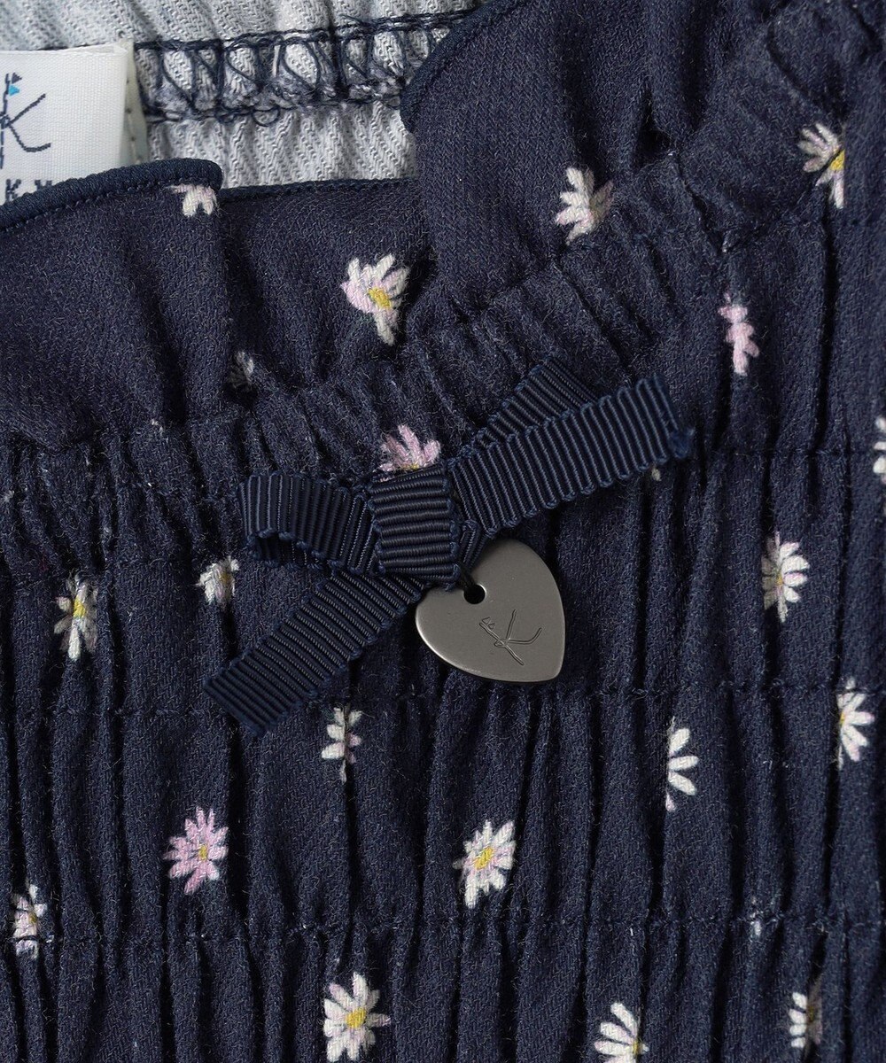 組曲 KIDS 【110-140cm】モノトーン花柄 ワンピース 