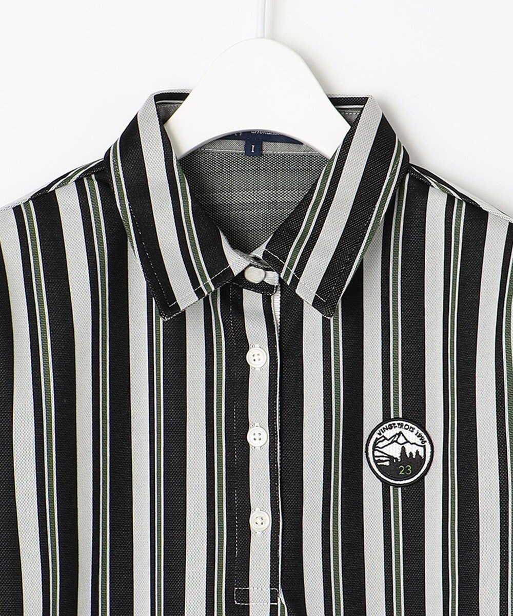 23区GOLF 【WOMEN】【吸汗速乾/ストレッチ】ストライプジャガードシャツ 