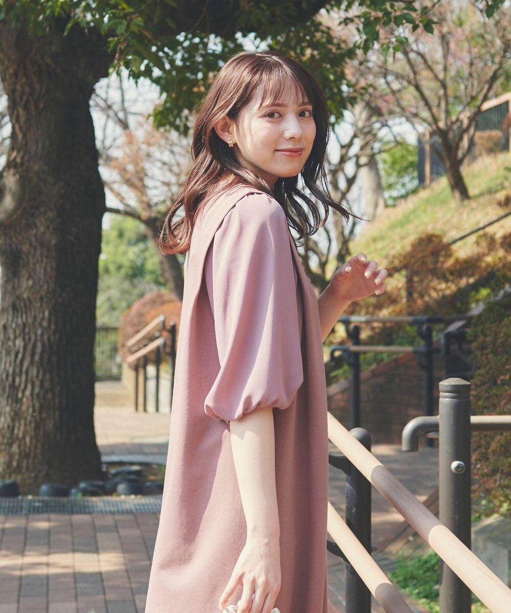 Feroux 【洗える】ジョーゼットコンビポンチ ワンピース 