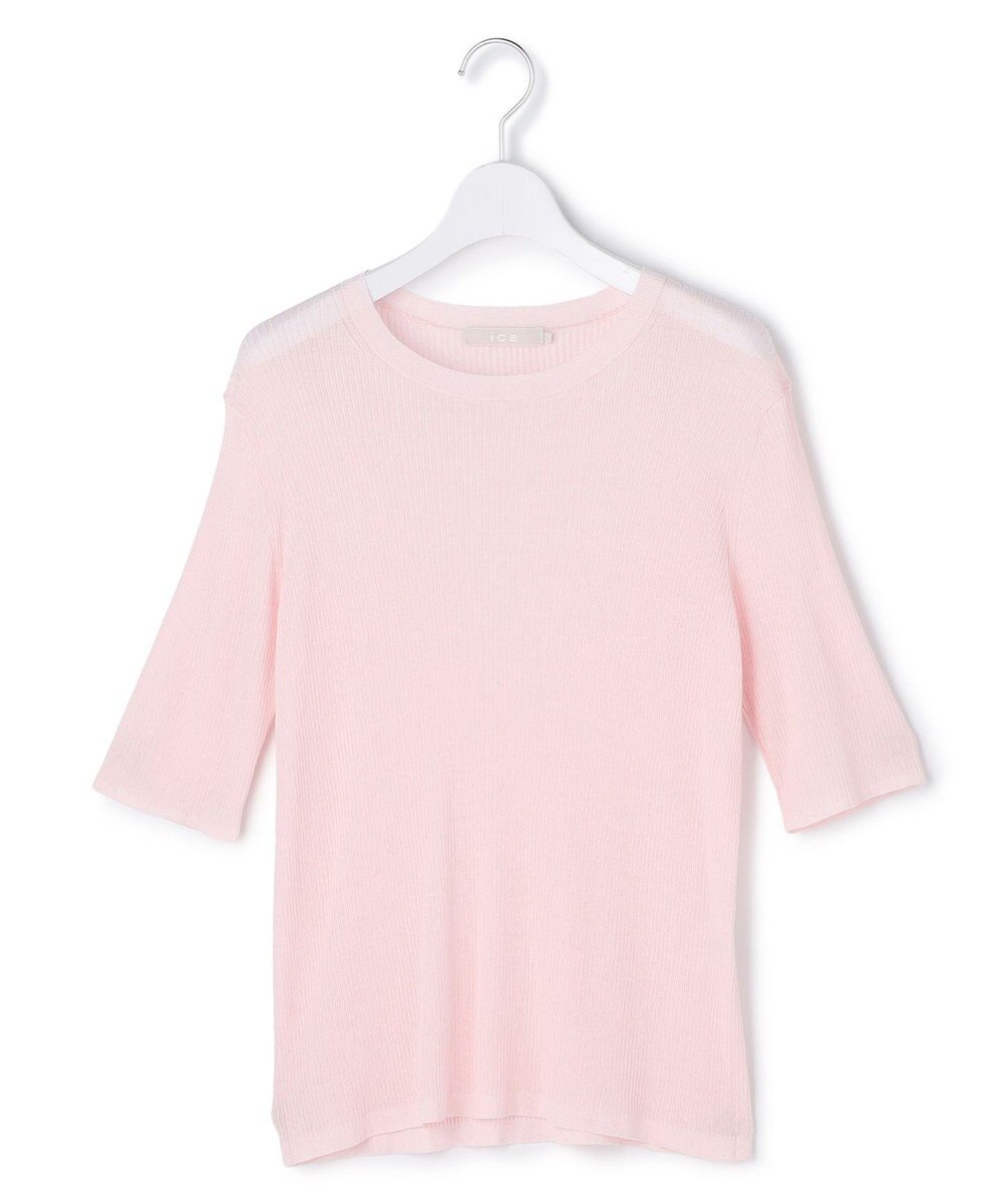 ICB L 【先行予約】 リネンブレンドシアー クルーネックリブニット 