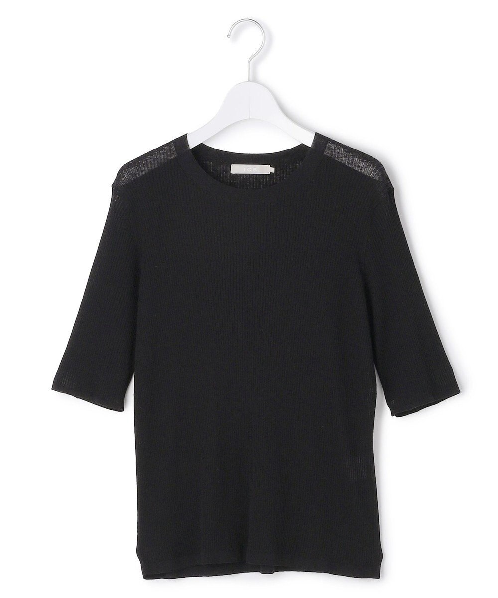 ICB L 【先行予約】 リネンブレンドシアー クルーネックリブニット 