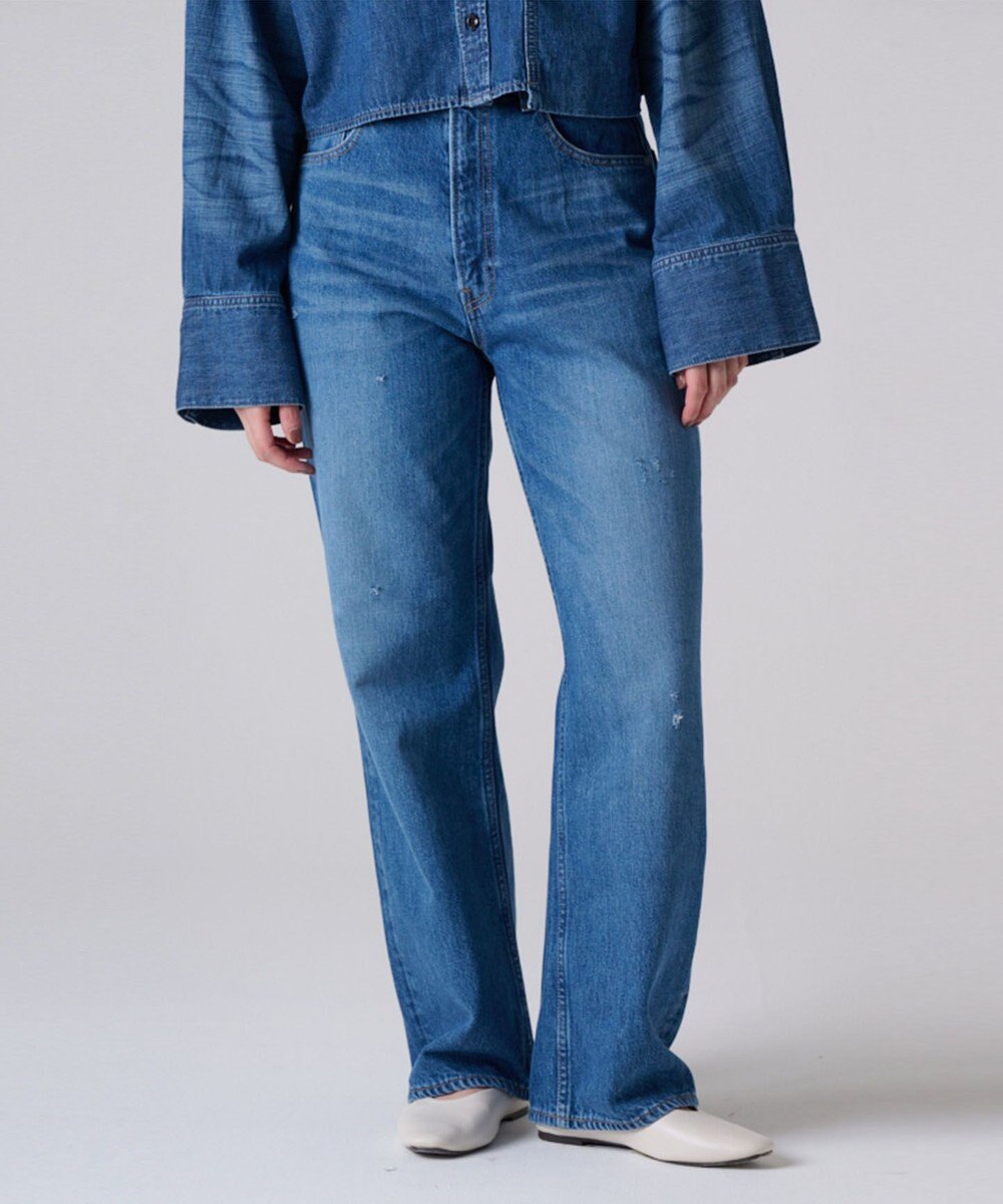 Ripo trenta anni 【洗えるHIGH RISE LOOSE DENIM PT ハイルーズデニム BLUE