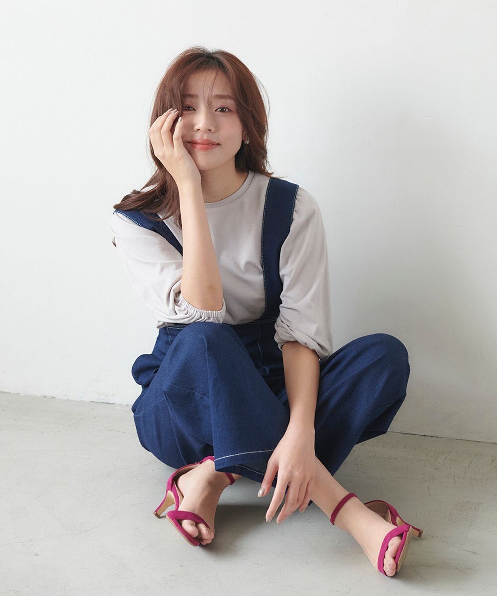 Feroux 【UVケア】バックリボンボリュームスリーブ Tシャツ 