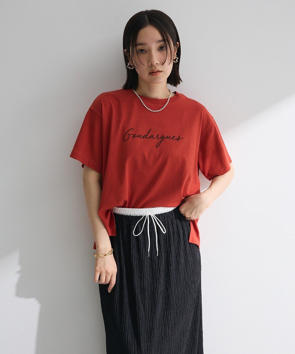 Green Parks フロッキー筆記体ロゴボックスＴシャツ 