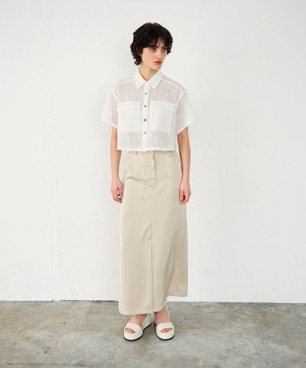 GRACE CONTINENTAL サテンストレートスカート 