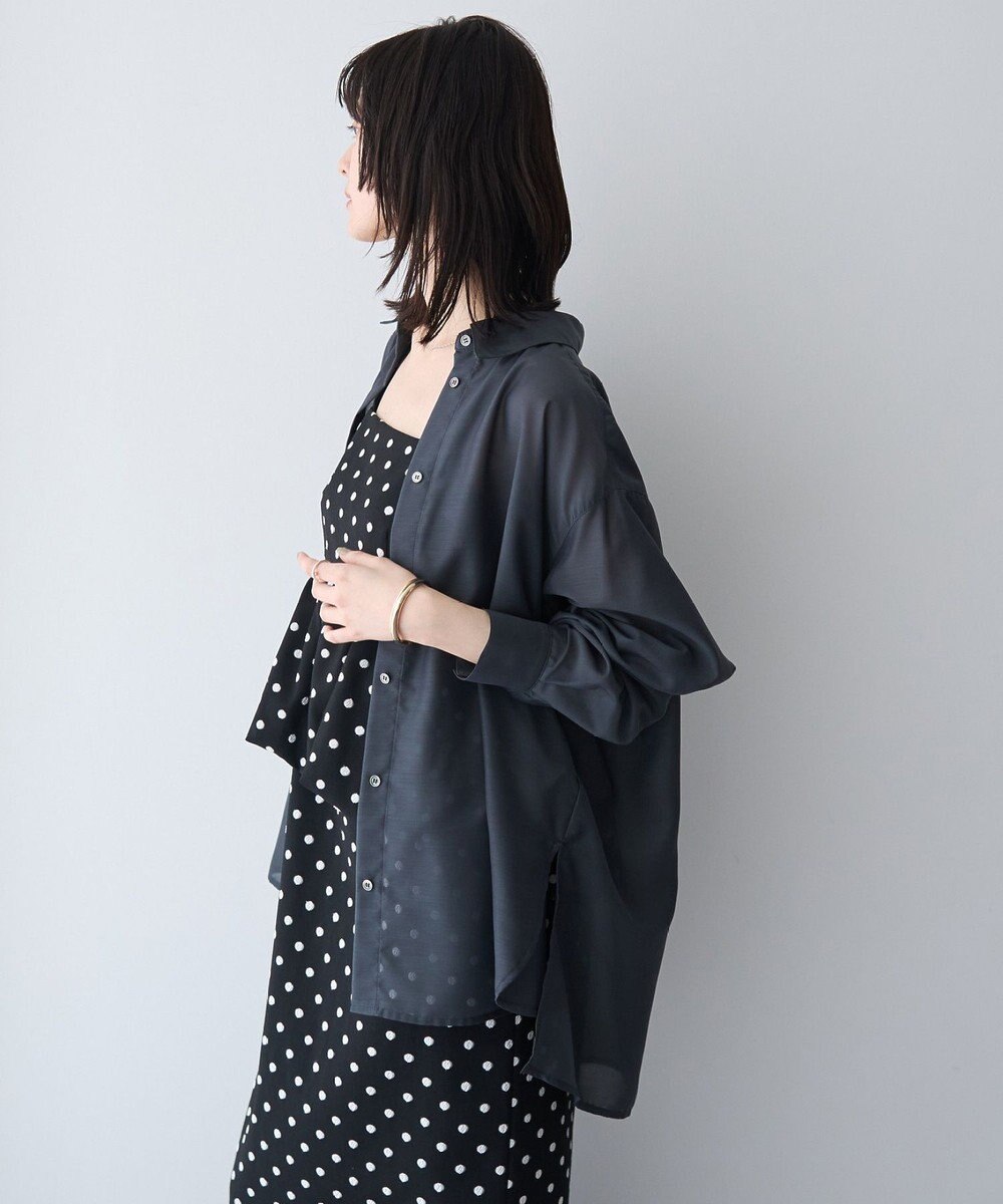 YECCA VECCA バック釦シアーシャツ 