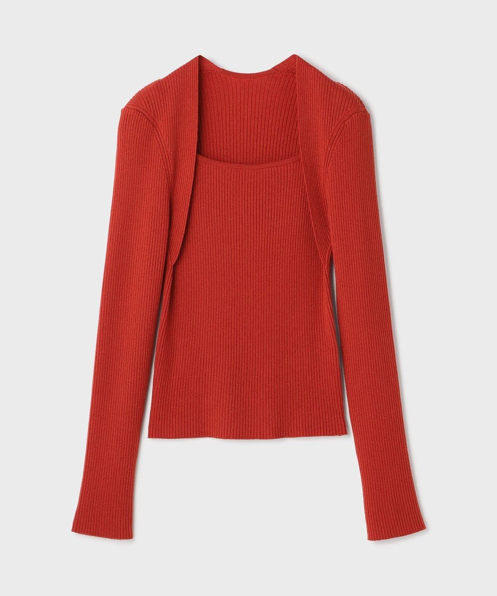 GRACE CONTINENTAL スクエアリブニットトップ 