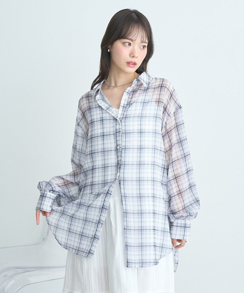 earth music&ecology シアーチェックシャツ 