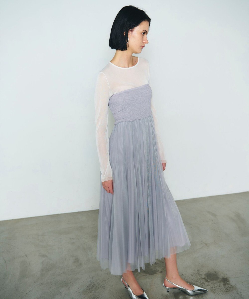 GRACE CONTINENTAL プリーツコンビベアワンピース 